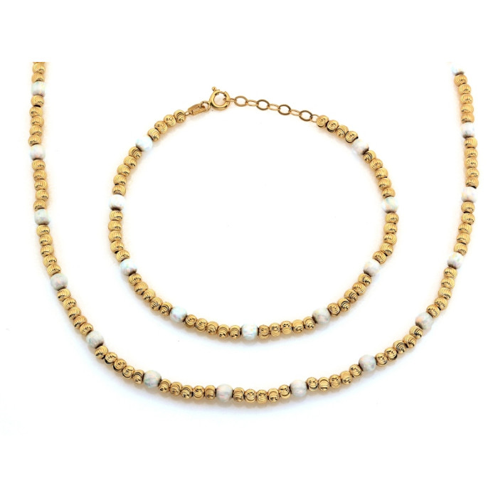 Złoty komplet biżuterii z opalem - elegancki na prezent