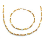 Złoty komplet biżuterii z opalem - elegancki na prezent