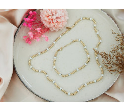 Złoty komplet biżuterii z opalem - elegancki na prezent