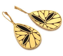 Złoty komplet z onyksami, na prezent