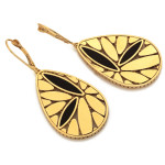 Złoty komplet z onyksami, na prezent