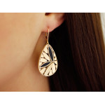 Złoty komplet z onyksami, na prezent