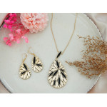 Złoty komplet z onyksami, na prezent