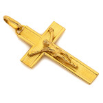 Złota przywieszka krzyżyk 37mm