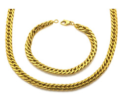 Złoty komplet naszyjnik i bransoletka 585