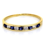 Złoty pierścionek z szafirem, 375/9k