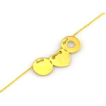 Złota bransoletka z sercami dla kobiety