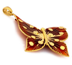 Złota zawieszka motyl emaliowany