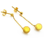 Złote kolczyki wiszące 585 z kulkami