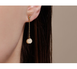 Złote kolczyki wiszące 585 z kulkami