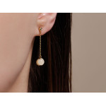 Złote kolczyki wiszące 585 z kulkami