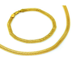 Złoty komplet biżuterii z motywem nieskończoności