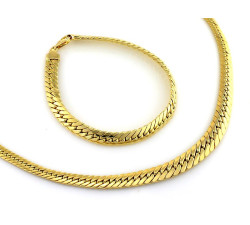 Złoty zestaw naszyjnik + bransoletka 585/14k na prezent