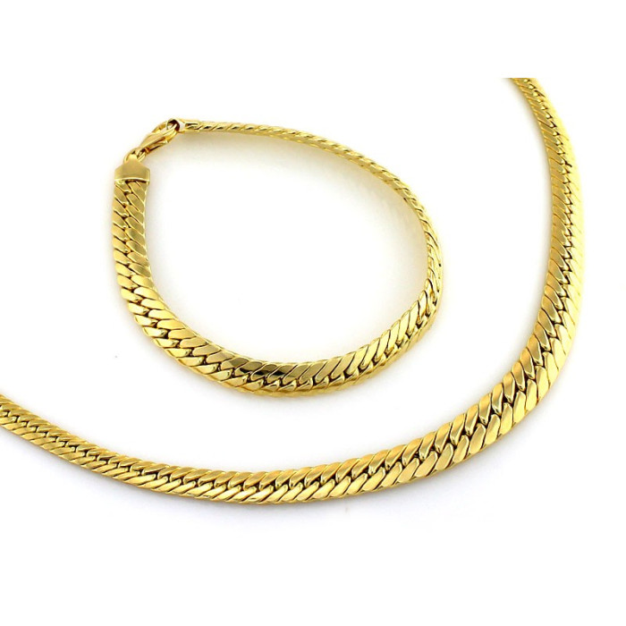 Złoty zestaw naszyjnik + bransoletka 585/14k na prezent