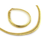 Złoty zestaw naszyjnik + bransoletka 585/14k na prezent