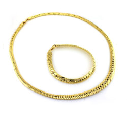 Złoty zestaw naszyjnik + bransoletka 585/14k na prezent