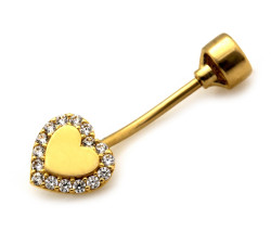 Złote kolczyki serce