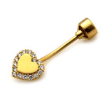 Złote kolczyki serce