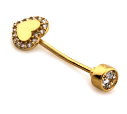 Złote kolczyki serce