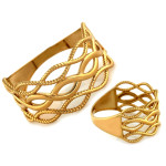 Złoty pierścionek 585, szerokość 11 mm