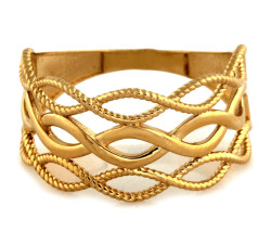 Złoty pierścionek 585, szerokość 11 mm