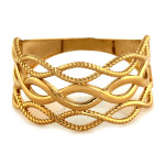 Złoty pierścionek 585, szerokość 11 mm