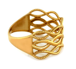 Złoty pierścionek 585, szerokość 11 mm