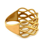 Złoty pierścionek 585, szerokość 11 mm