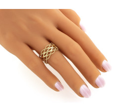 Złoty pierścionek 585, szerokość 11 mm