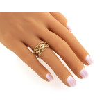 Złoty pierścionek 585, szerokość 11 mm