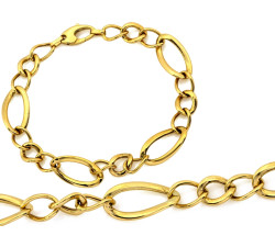 Bransoletka z żółtego złota, szerokość 10 mm