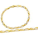 Złota bransoletka 375/9k, elegancki elementowy wzór