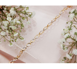 Złota bransoletka 375/9k, elegancki elementowy wzór