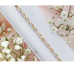 Złota bransoletka 375/9k, elegancki elementowy wzór