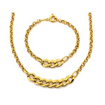 Komplet złoty gruby splot pleciony