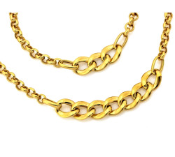 Komplet złoty gruby splot pleciony