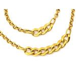 Komplet złoty gruby splot pleciony