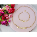 Komplet złoty gruby splot pleciony