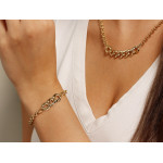 Komplet złoty gruby splot pleciony