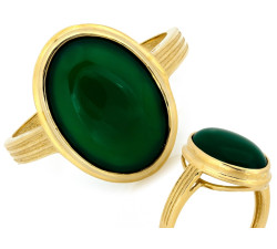 Złoty pierścionek z agatem