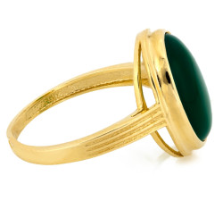 Złoty pierścionek z agatem