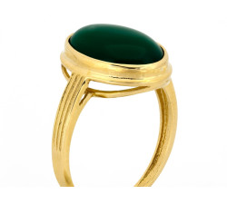 Złoty pierścionek z agatem