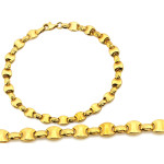 Złota bransoletka 19 cm z elementami
