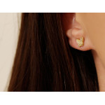 Złote kolczyki błyszczący motylek