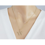 Złota przywieszka z literkami 585/14k, elegancka