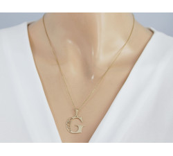 Złota przywieszka 585 z imionami, 21.5mm szerokości