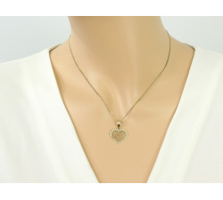 Złota przywieszka w kształcie serca, 585, 19 mm