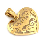 Złota przywieszka, serce, na Walentynki