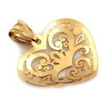 Złota przywieszka, serce, na Walentynki