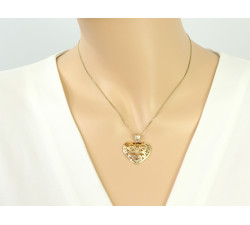 Złota przywieszka, serce, na Walentynki